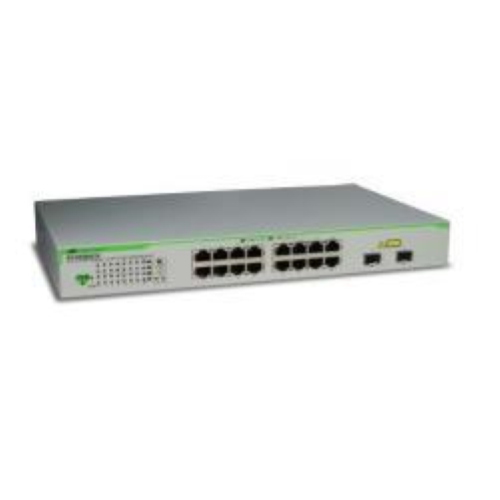 Allied Telesis AT GS950/16 WebSmart Switch - Switch - gestito - 16 x 10/100/1000 + 2 x GBIC - desktop